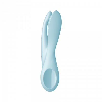 threesome sex toy Satisfyer Threesome 4 Lay-On Vibrator with App Control - Powerful Vibrating  Clitoral and Labia Stimulator, Personal Massager, Sex Toys for Women -  Waterproof, Rechargable (Blue)